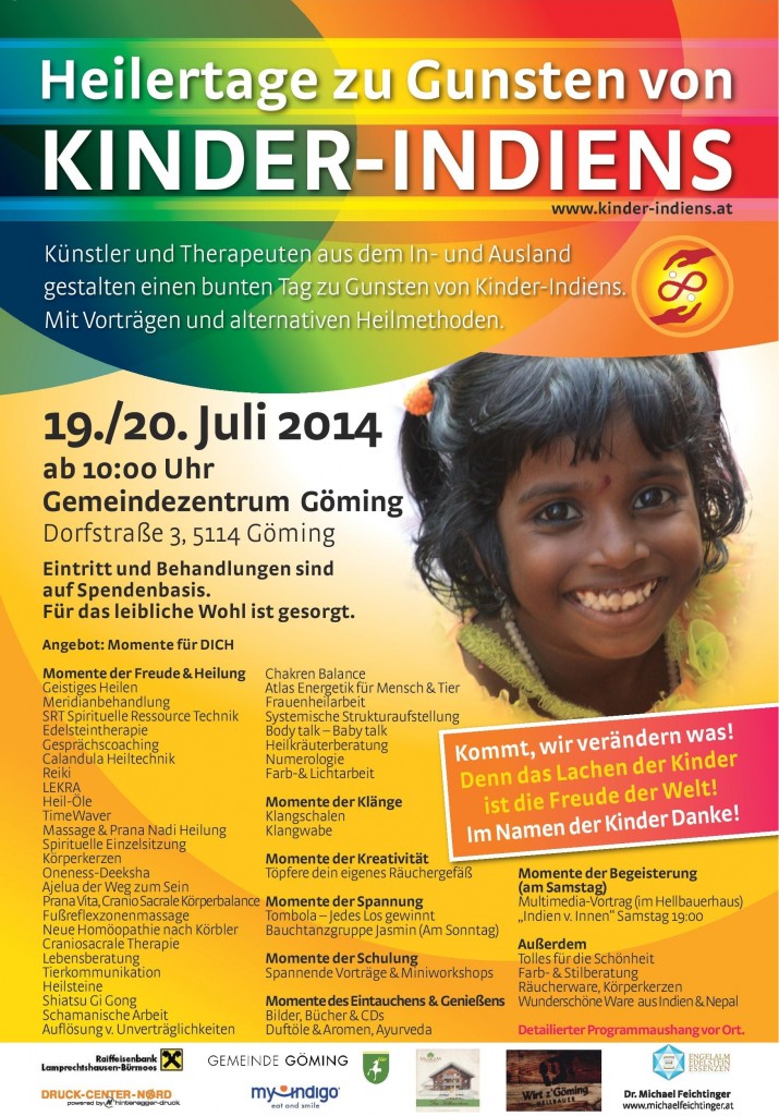 Heilertage zugunsten Kinder Indiens 19./20.7. Göming/Oberndorf