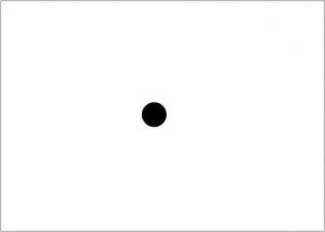 Schwarzer Punkt auf weißem Hintergrund